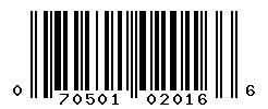 UPC barcode number 070501020166