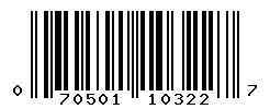 UPC barcode number 070501103227