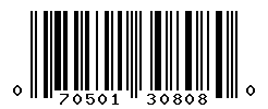 UPC barcode number 070501308080