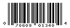 UPC barcode number 070609013404