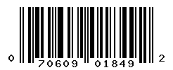 UPC barcode number 070609018492