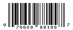 UPC barcode number 070609881997