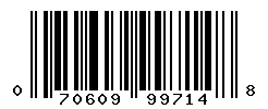 UPC barcode number 070609997148
