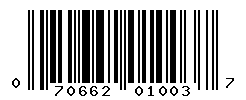 UPC barcode number 070662010037