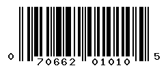 UPC barcode number 070662010105