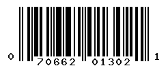 UPC barcode number 070662013021