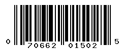 UPC barcode number 070662015025