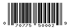 UPC 070775500029 barcode image