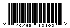 UPC barcode number 070798101005