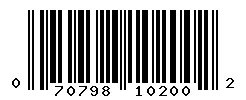 UPC barcode 070798102002