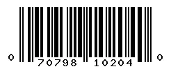 UPC barcode 070798102040