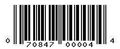 UPC barcode number 070847000044