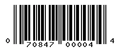 UPC 070847000044 barcode image