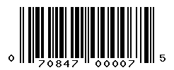 upc 070847000075 barcode image