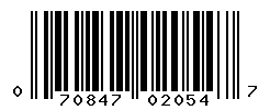 UPC barcode number 070847020547