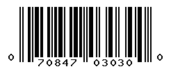 UPC barcode number 070847030300