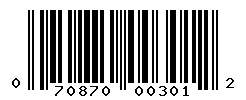 UPC barcode number 070870003012