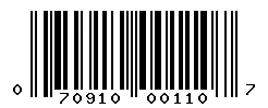 UPC barcode 070910001107