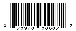 UPC barcode number 070970000072