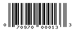 UPC barcode number 070970000133