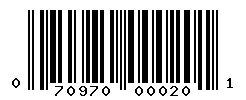 UPC barcode number 070970000201