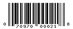 UPC barcode number 070970000218