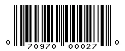 UPC 070970000270 barcode image
