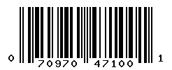 UPC barcode number 070970471001