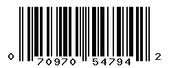 UPC barcode number 070970547942