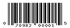UPC barcode number 070982000015