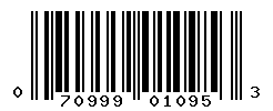 UPC barcode number 070999010953