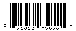 UPC barcode 071012050505