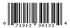 UPC barcode number 071012301324