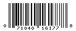 UPC barcode number 071040161778