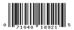 UPC barcode number 071040189215