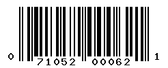 UPC barcode number 071052000621