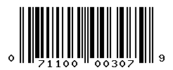 UPC barcode number 071100003079