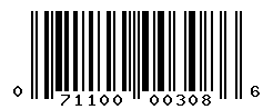 UPC barcode number 071100003086