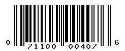 UPC barcode number 071100004076