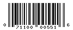 UPC barcode number 071100005516