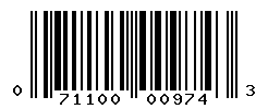 UPC barcode number 071100009743