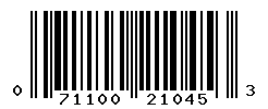 UPC barcode number 071100210453