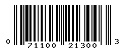 UPC barcode number 071100213003