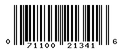 UPC barcode number 071100213416