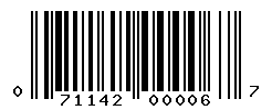 UPC barcode number 071142000067