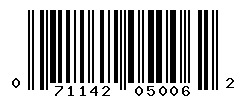 UPC barcode number 071142050062