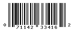 UPC barcode number 071142334162