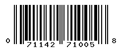 UPC barcode number 071142710058