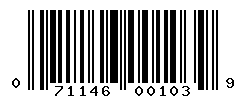 UPC barcode number 071146001039