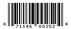 UPC barcode number 071146002524